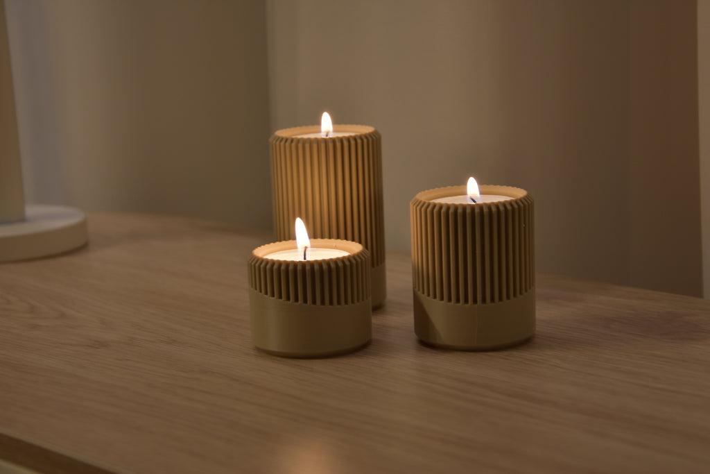 Japandi LED Teelichthalter Set